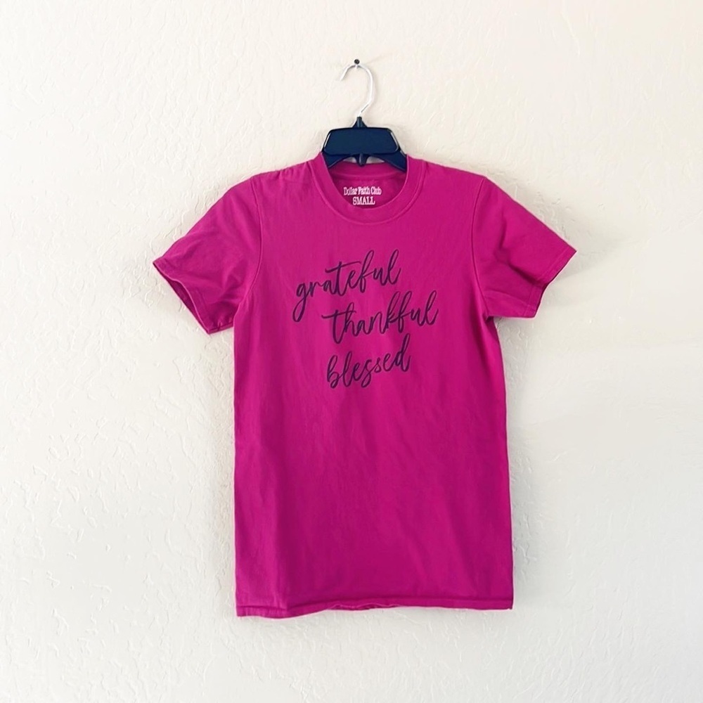 🌿Final Sale Pink Grateful‎ Thankful Blessed Tshirt